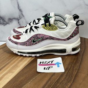 NIKE AIR MAX 98 WOMEN'S SHOES BV1978 100‎ FAUX SNAKESKIN PINK WHITE 2018 sz 6.5